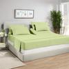 ABP COLLECTION Top Split Head Sheet Set - King Bed Sheet Set 100% Cotton 800 TC 1 Fitted Sheet 34" Split Top, 1 Flat Sheet and 2 Pillowcases, 12" Deep (Sage Solid, King) view 2