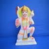 7"Inch Marble Lord Hanuman Bajrangbali Blessing Statue Strength Bahubali Sculpture for Home Pooja Idol Temple Worship Figurine Indian Idol Murti Sculpture Salasar Balaji Hindu Deity Hanuman Statuette view 1