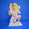 7"Inch Marble Lord Hanuman Bajrangbali Blessing Statue Strength Bahubali Sculpture for Home Pooja Idol Temple Worship Figurine Indian Idol Murti Sculpture Salasar Balaji Hindu Deity Hanuman Statuette view 2