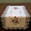 Doily Boutique Table Runner with Pink Burgundy Roses on Antique White Material with Lace Size 45 x 17 inches view 3