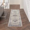 Nourison Home Vintage Kashan Vintage Ivory Blue 2' x 6' Area Rug, Easy Cleaning, Non Shedding, Bed Room, Living Room, Dining Room, Kitchen (2x6) view 1