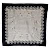 Doily Boutique Tablecloth or Table Topper Square Embroidered with Silver, Gray, and White Roses on Antique White Material with Lace Size 37 inches Square view 1