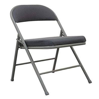 Padded Folding Chair, Gray, 300 lb.