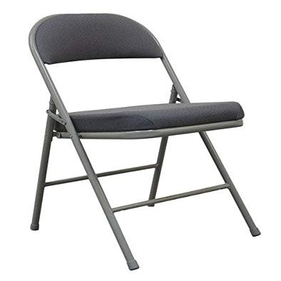 Padded Folding Chair, Gray, 300 lb.