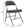Padded Folding Chair, Gray, 300 lb. view 2