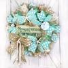 Artisan 18X18X6 Mermaid Wisdom Burlap Beach, Coastal,Wreath with Nautical Rope, Starfish, and Sea Shells. view 2
