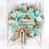 Artisan 18X18X6 Mermaid Wisdom Burlap Beach, Coastal,Wreath with Nautical Rope, Starfish, and Sea Shells. view 3