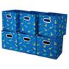 6 Cube Storage Bins Blue 10.5x10.5x11 Inch Foldable Dinosaur Coastal Print Fabric Half Storage Basketes for Home Organizers Storage Drawer,QY-SC13-6 view 1