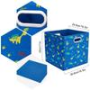 6 Cube Storage Bins Blue 10.5x10.5x11 Inch Foldable Dinosaur Coastal Print Fabric Half Storage Basketes for Home Organizers Storage Drawer,QY-SC13-6 view 4