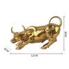 1pcs Brass Bull Wall Street Cattle Sculpture Copper Cow Statue Mascot, Zodiac Ox Figurines Decor For Home/shop/office view 2