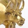 1pcs Brass Bull Wall Street Cattle Sculpture Copper Cow Statue Mascot, Zodiac Ox Figurines Decor For Home/shop/office view 3