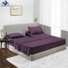 1000 Thread Count, 100% Egyptian Long Stapple Cotton, 4 PC Split Head Flex Sheet Set, 32" Split From the Top, Soft Satin Weave, 18" Deep Pocket (Split Head California King- 32" Split, Plum) view 2