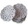 Cotton coasters for drinks Set of 4 pieces handmade light grey Crochet round rug for your home decor view 1