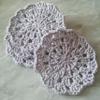 Cotton coasters for drinks Set of 4 pieces handmade light grey Crochet round rug for your home decor view 3
