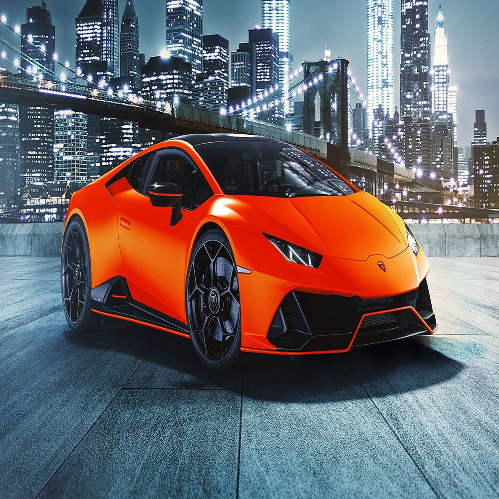 Iconic Arts Laminated 42x24 Poster: 2021 Lamborghini Huracan evo Fluo Capsule 4 4k hd Cars HD