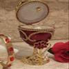 ONE OF A KIND Faberg Mothers Day Gift for women Ornament FABERGE Mother's Day Jewelry box Her Birthday present for Wife Mom GOLD RUBY Bracelet & Crystal Diamond NATURAL HANDCARVE Designer Musical Egg view 2