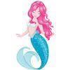Mermaid Wall Decal Girls Wall Art Room Decor Creative Peel and Stick Wall Decals Mermaids Wall Decor Mermaid Wall Stickers Kids Bedroom Decorations (44"H x 24"W inches) view 1