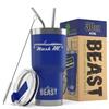 1957 Nash Metropolitan Convertible Beast 30 oz Stainless Steel Insulated Tumbler w/Lid, 2 Straws, Brush and Gift Box royal view 1
