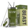 1957 Nash Metropolitan Convertible Beast 30 oz Stainless Steel Insulated Tumbler w/Lid, 2 Straws, Brush and Gift Box army view 1