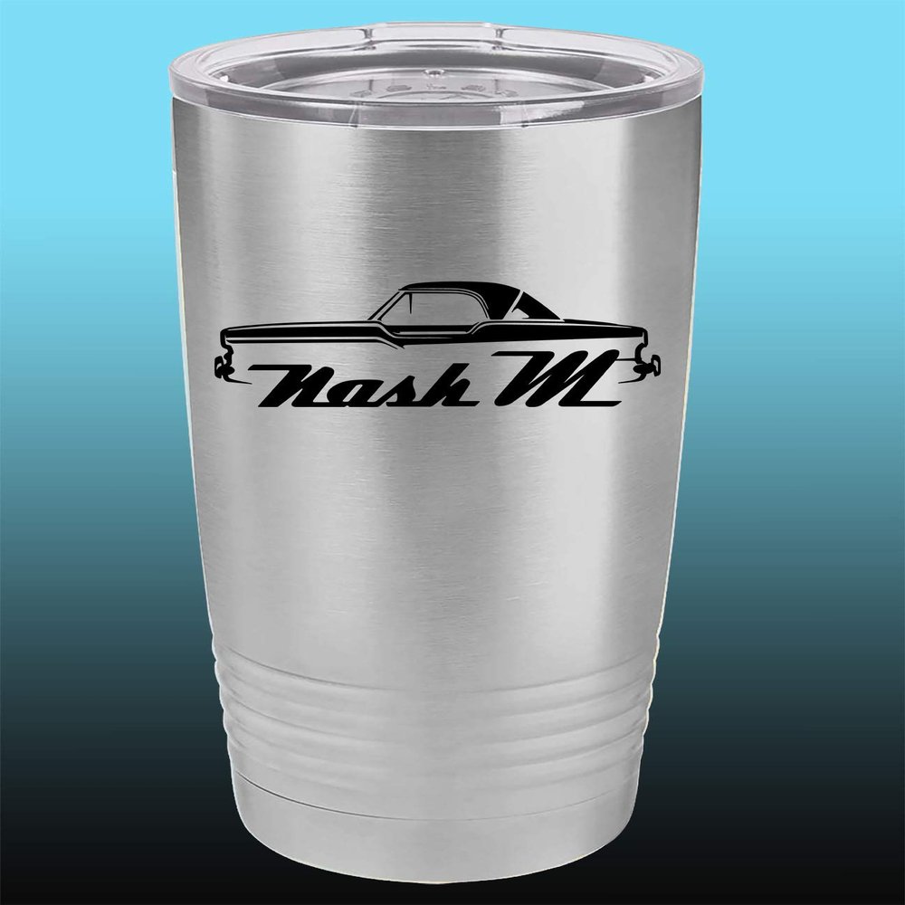 1957 Nash Metropolitan Hardtop 20oz Stainless Steel Tumbler w/Clear Lid stainless