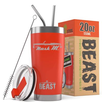 1957 Nash Metropolitan Convertible Beast 20 oz Stainless Steel Insulated Tumbler w/Lid, 2 Straws, Brush and Gift Box orange