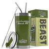 1957 Nash Metropolitan Convertible Beast 20 oz Stainless Steel Insulated Tumbler w/Lid, 2 Straws, Brush and Gift Box army view 1