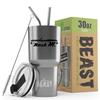 1957 Nash Metropolitan Convertible Beast 30 oz Stainless Steel Insulated Tumbler w/Lid, 2 Straws, Brush and Gift Box stainless view 1