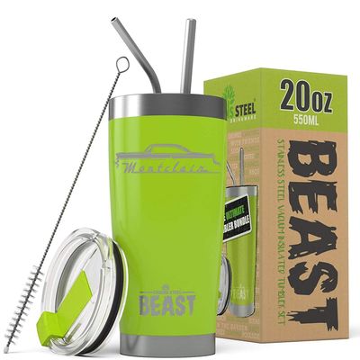 1955 1956 1957 Mercury Montclair Hardtop Beast 20 oz Stainless Steel Insulated Tumbler w/Lid, 2 Straws, Brush and Gift Box lime