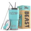 1957 Nash Metropolitan Convertible Beast 30 oz Stainless Steel Insulated Tumbler w/Lid, 2 Straws, Brush and Gift Box aqua view 1