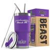 1957 Nash Metropolitan Convertible Beast 30 oz Stainless Steel Insulated Tumbler w/Lid, 2 Straws, Brush and Gift Box purple view 1