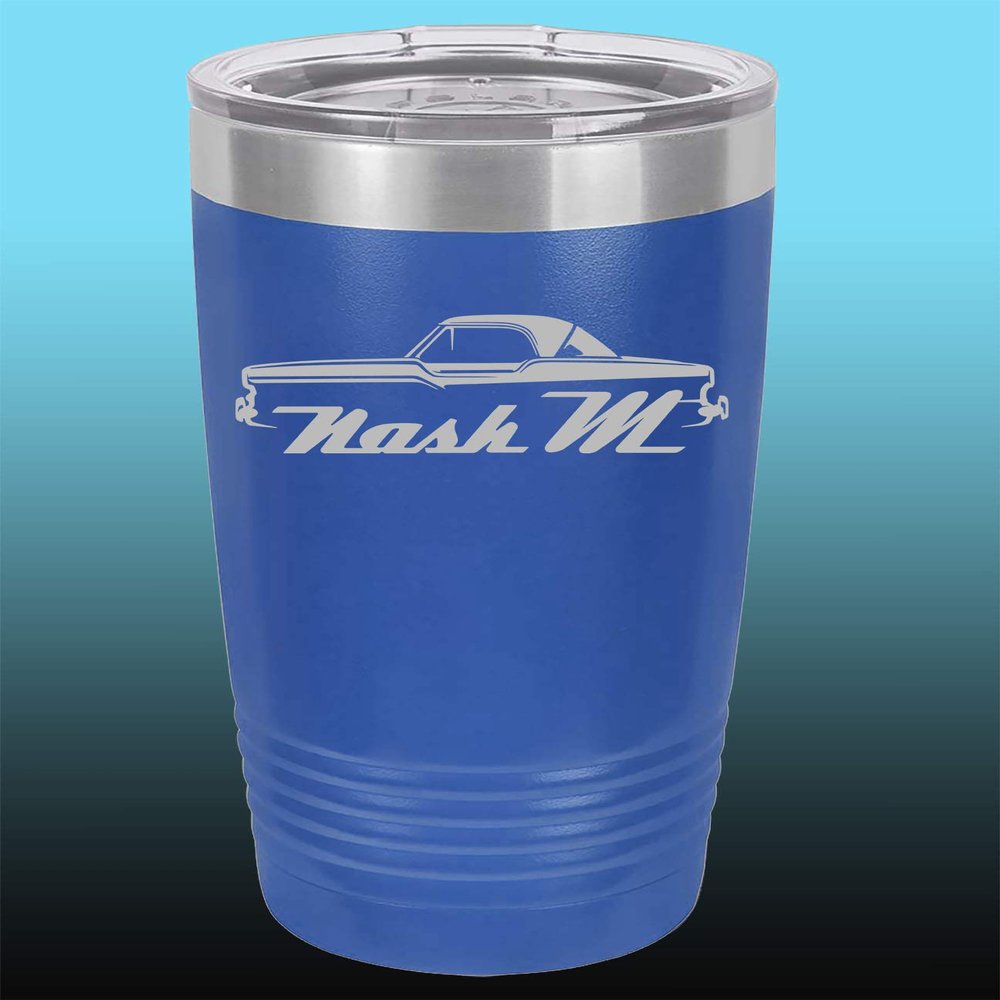 1957 Nash Metropolitan Hardtop 20oz Stainless Steel Tumbler w/Clear Lid royal