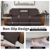 Easy-Going Recliner Sofa Cover, Reversible Couch Cover for 3 Seat Recliner, Split Sofa Cover for Each Seat, Furniture Protector with Elastic Straps for Dogs, Pets(3 Seater, Chocolate/Beige) view 4