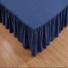 100% Egyptian Cotton Navy/RV-King Wrap Around Bedskirt 600 Thread Counts Solid Premium Quality Fabric Best Dust Ruffle with Platform Easy Fits Upto14''Drop Premium Gathered Bed Skirt view 3