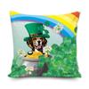 MALIHONG St.Patrick's Day Dog Pillowcase Cute Peeking Dog Beagle Wear Green Hat Golden Pot Coin Rainbow Spring Pillow Cover for Sofa Bed Decor 16x16 Inch view 1