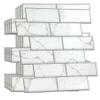 48 Sheets 12" x 6" White Marble Eclectric Glossy 3D Metro Tile Stickers Peel and Stick Backsplash for Kitchen Stick on Subway Mosaics Tile Paint Water Heat Resistant Bathroom Decoration Kitchen Decor view 1