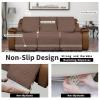 Easy-Going Recliner Sofa Cover, Reversible Couch Cover for 3 Seat Recliner, Split Sofa Cover for Each Seat, Furniture Protector with Elastic Straps for Kids, Dogs, Pets(3 Seater, Brown/Beige) view 4