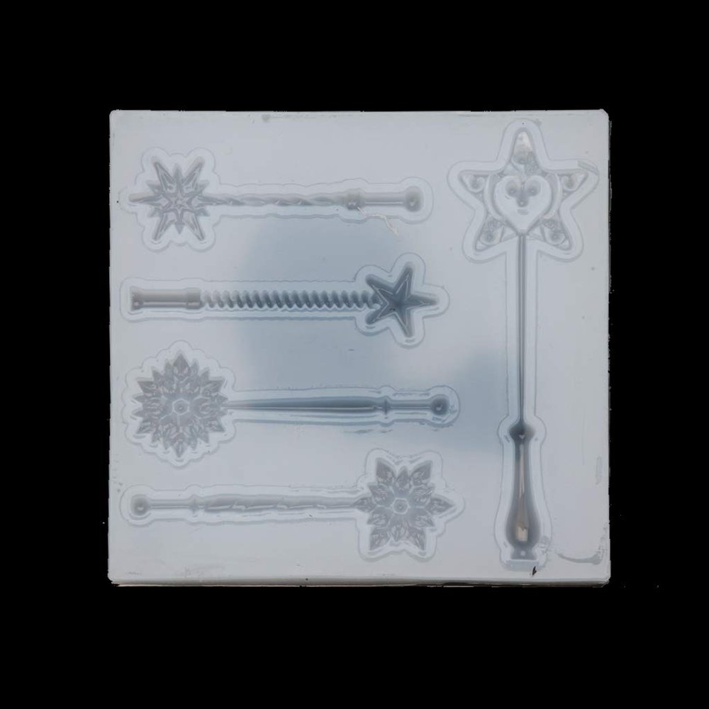 angwang Jewelry Mold,Magic Stick Fairy Wand Silicone Mold Fondant Epoxy Resin Jewelry Pendant Making