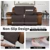 Easy-Going Oversized Loveseat Recliner Cover, Reversible Couch Cover for Double Recliner, Split Sofa Cover for Each Seat with Elastic Straps for Dogs, Pets(Oversized 2 Seater, Chocolate/Beige) view 4