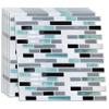 12 Sheets 12" x 6" Metalic Turquoise Glossy 3D Metro Tile Stickers Peel and Stick Kitchen Backsplash Stick on Subway Mosaics Tile Paint Water Heat Resistant Bathroom Decoration Kitchen Decor view 1