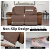 Easy-Going Recliner Sofa Cover, Reversible Couch Cover for Double Recliner, Split Sofa Cover for Each Seat, Furniture Protector with Elastic Straps for Kids, Dogs, Pets (2 Seater, Brown/Beige) view 4