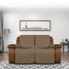 Easy-Going Oversized Loveseat Recliner Cover, Reversible Couch Cover for Double Recliner, Split Sofa Cover for Each Seat with Elastic Straps for Kids, Dogs, Pets(Oversized 2 Seater, Camel/Ivory) view 2