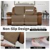 Easy-Going Oversized Loveseat Recliner Cover, Reversible Couch Cover for Double Recliner, Split Sofa Cover for Each Seat with Elastic Straps for Kids, Dogs, Pets(Oversized 2 Seater, Camel/Ivory) view 4