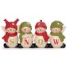 Blossom Bucket 218-13313 Line of Snowmen with Snow Figurine view 1