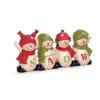Blossom Bucket 218-13313 Line of Snowmen with Snow Figurine view 2