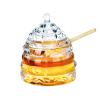 1500 C Tabletop Bee-hive Glass Honey Jars with Dipper and Lid 10 oz. Crystal Clear Heavy Glass Honey Pot Honey Containers Holder for Jam Jelly Syrup Home& Kitchen view 1