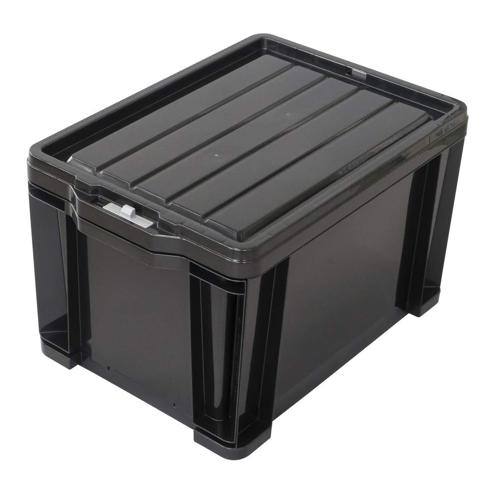 JEJ Astage Storage Box, Lock Stocker, #45, Black, Disaster Prevention, Width 14.6 x Depth 20.5 x Height 12.6 inches (37 x 52 x 32 cm)