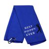LEVLO Dad Golf Towel Embroidered Golf Towel Gift Golf Father Gift Best Papa/Pops/Grampy/Papaw/Dad/Poppy Ever Golf Towel with Clip (Poppy) view 3