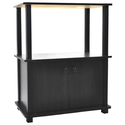 Freestanding Three Shelf Double Door Storage Floor Cabinet, Multi Room Use, Espresso Woodgrain Finish, No Tools Required, 23.75 Inch Width x 11.75 Inch Depth x 29.75 Inch Height
