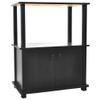 Freestanding Three Shelf Double Door Storage Floor Cabinet, Multi Room Use, Espresso Woodgrain Finish, No Tools Required, 23.75 Inch Width x 11.75 Inch Depth x 29.75 Inch Height view 1
