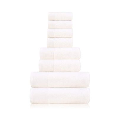 6 Piece Luxury 100% Zero Twist Cotton Bath Towels Set - Extra Fluffy Highly Absorbent Soft Bath Towels Set - Premium Quality White Bath Towels Set - 4 Face, 2 Bath, & 2 Hand Towels for Bathroom